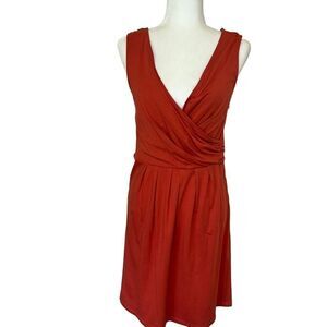 Sundance Faux Wrap Top Sleeveless Dress. Adobe Terra Cota. Size 8. Great Cond!!